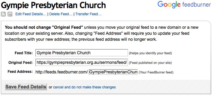 Feed URL