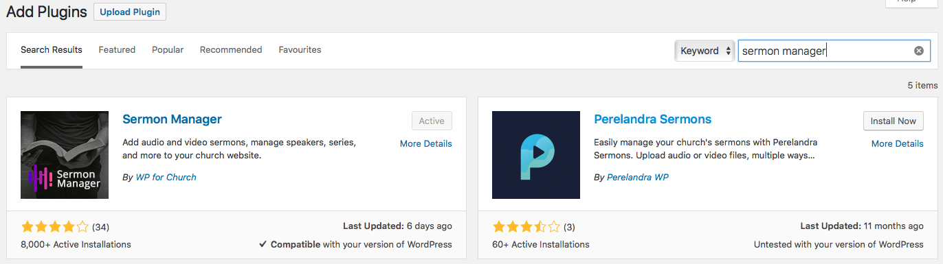 Installing Sermon Manager