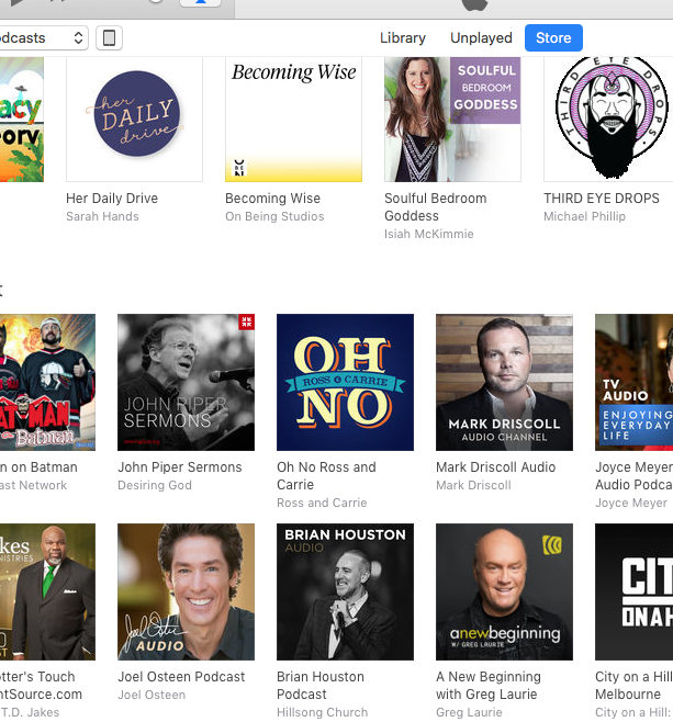 Screenshot of iTunes podcast ‘Religion and Spirituality’ charts