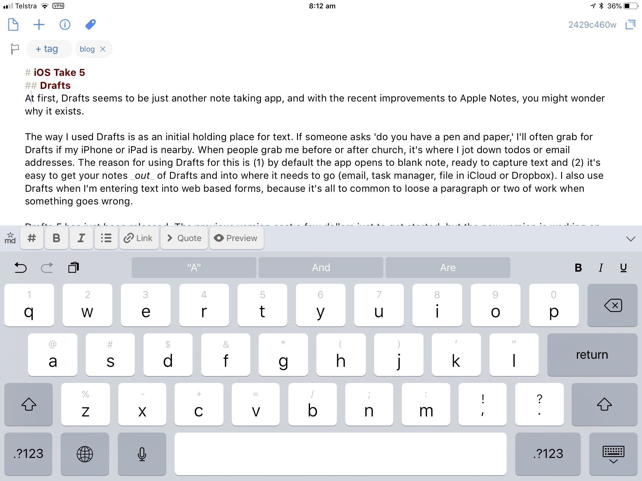 Drafts Screenshot
