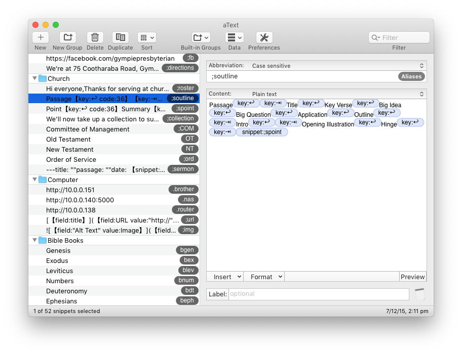 aText Screenshot