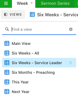 List of views