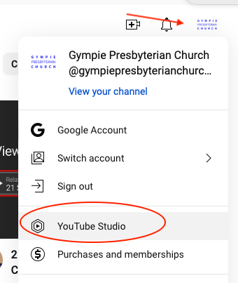 YouTube Menu